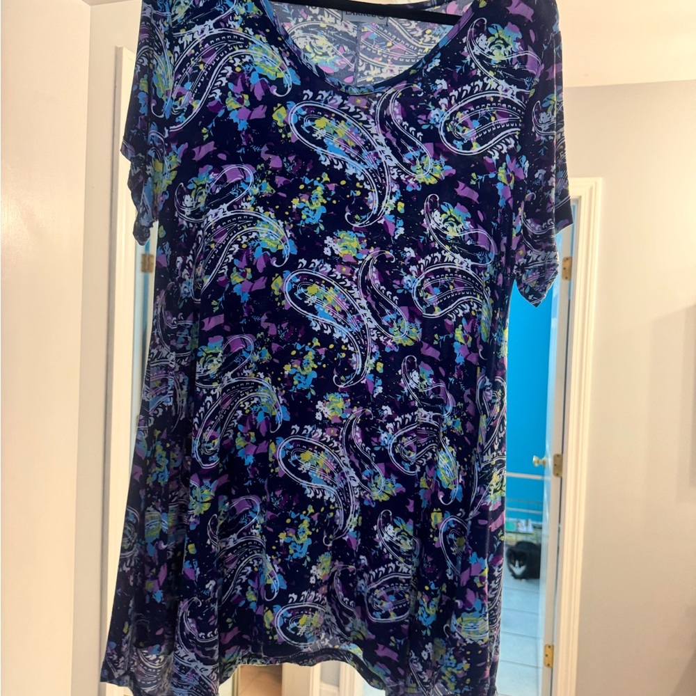 Floral Paisley Women's Tee - Blue and Purple